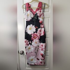 Ted Baker London Black Angelie Iguazu Buckle Bodycon Dress Size 4